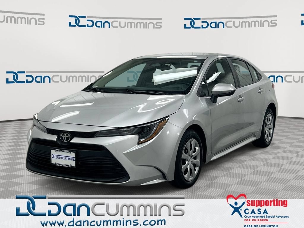 2024 Toyota Corolla LE in Silver — front three-quarter view