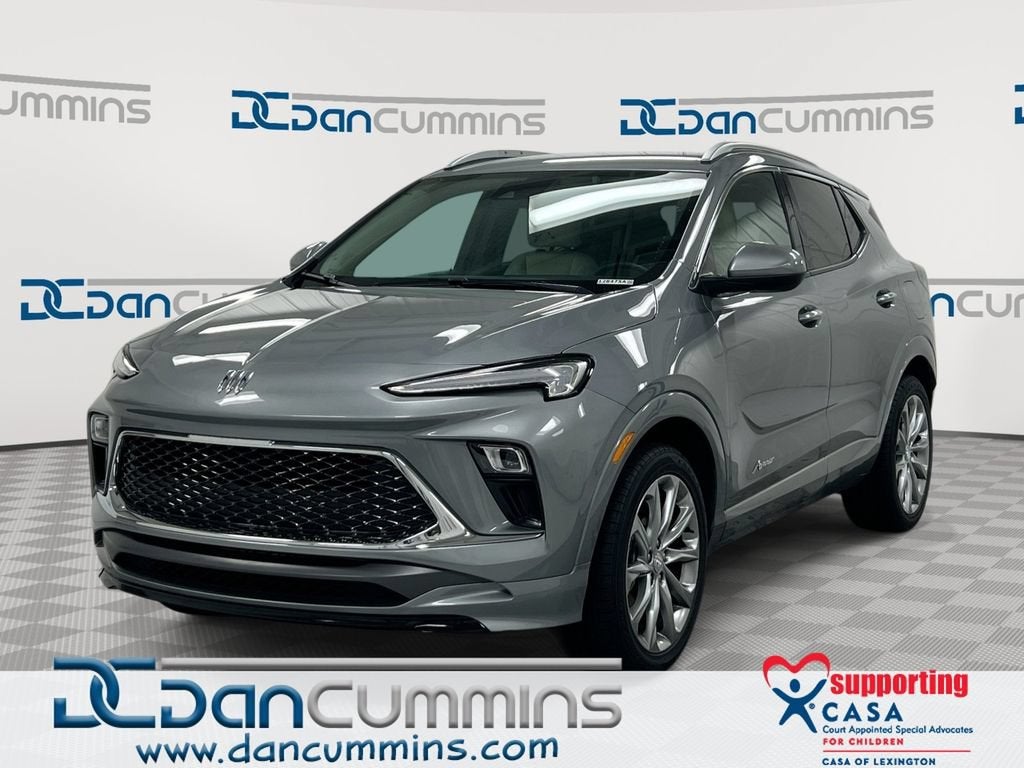2024 Buick Encore GX Avenir in Moonstone Gray Metallic — front three-quarter view