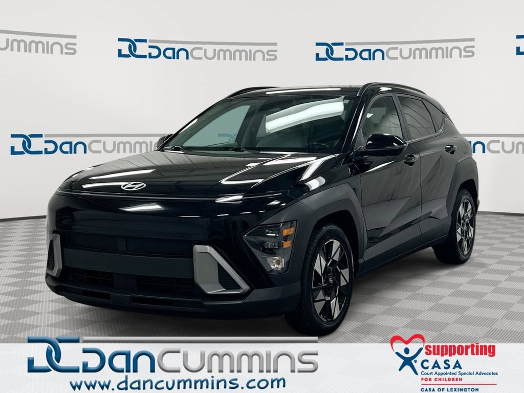 2024 Hyundai Kona SEL in Black — front three-quarter view