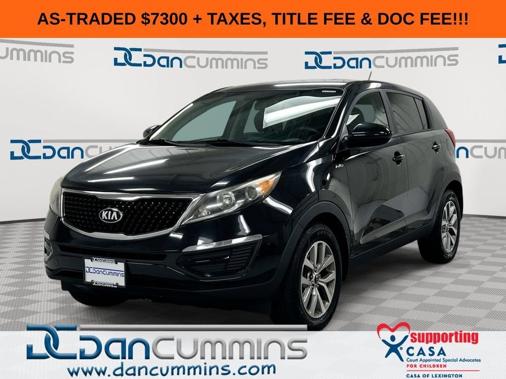 2016 Kia Sportage LX in Black — front three-quarter view