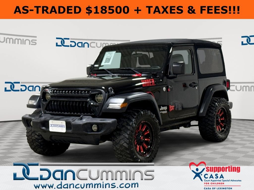2019 Jeep Wrangler Sport S in Black — front three-quarter view