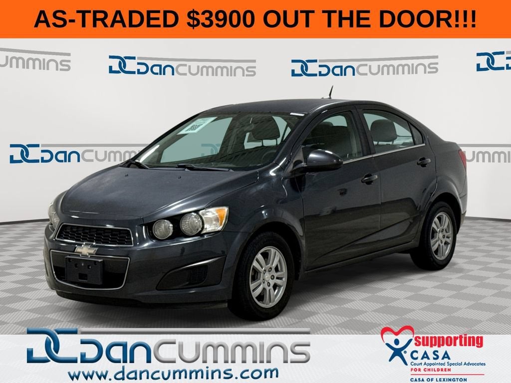 2014 Chevrolet Sonic LT in Ashen Gray Metallic — front three-quarter view