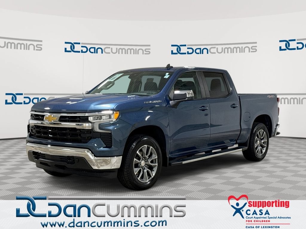 2024 Chevrolet Silverado 1500 LT in Lakeshore Blue Metallic — front three-quarter view