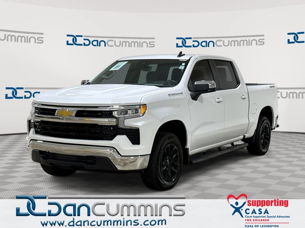 2023 Chevrolet Silverado 1500 LT in Summit White — front three-quarter view