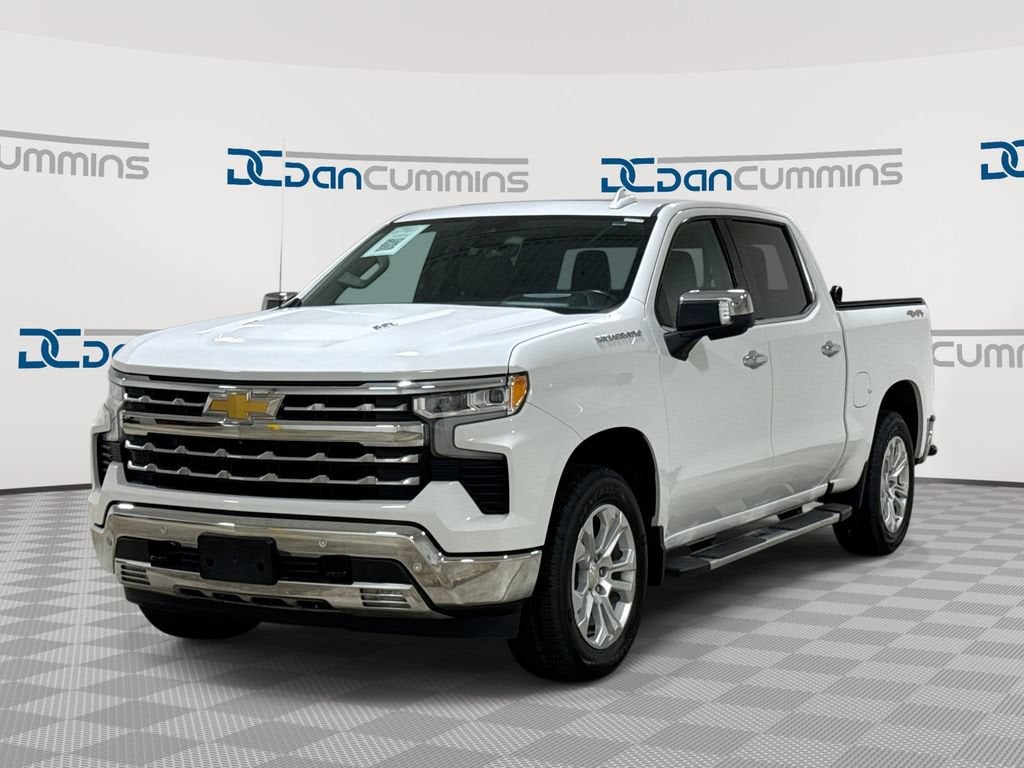 2023 Chevrolet Silverado 1500 LTZ in Summit White — front three-quarter view