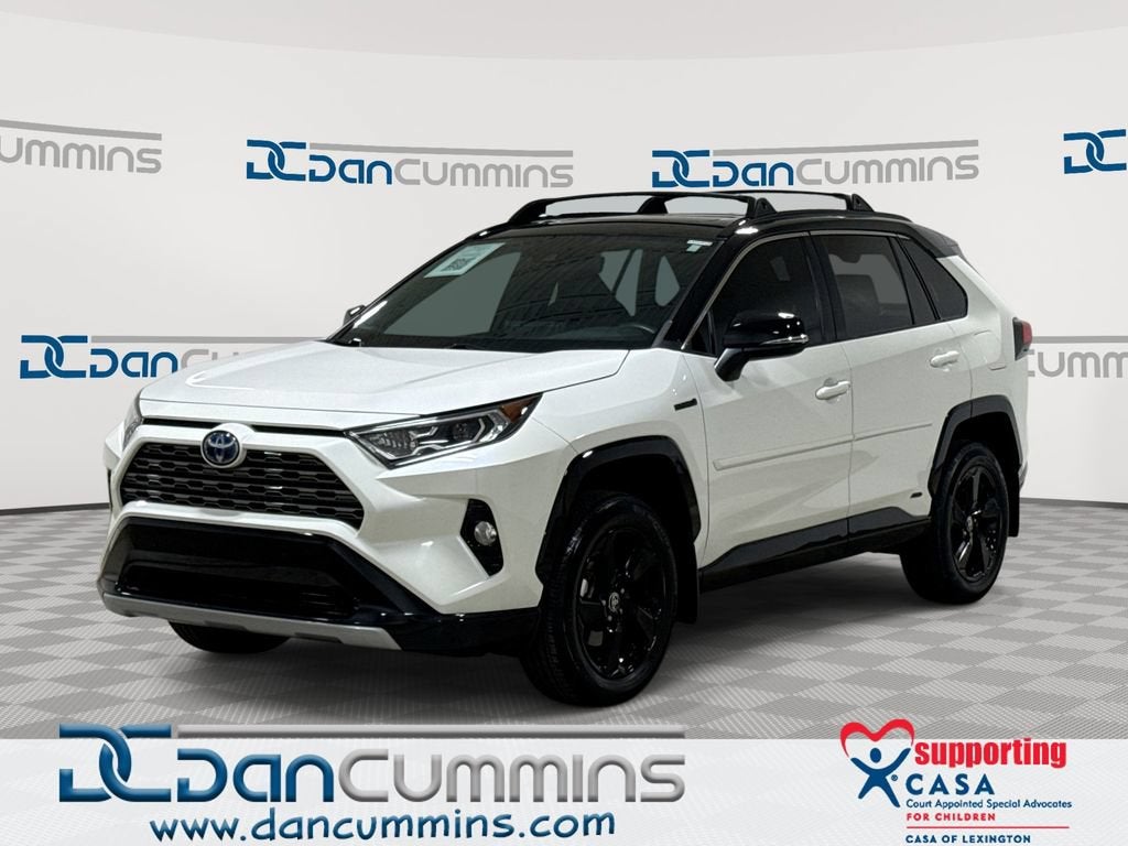 2021 Toyota RAV4 Hybrid XSE in White — front three-quarter view