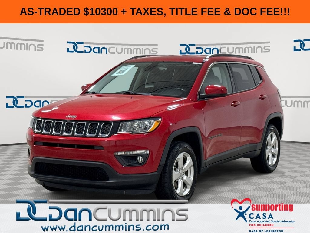2018 Jeep Compass Latitude in Red — front three-quarter view