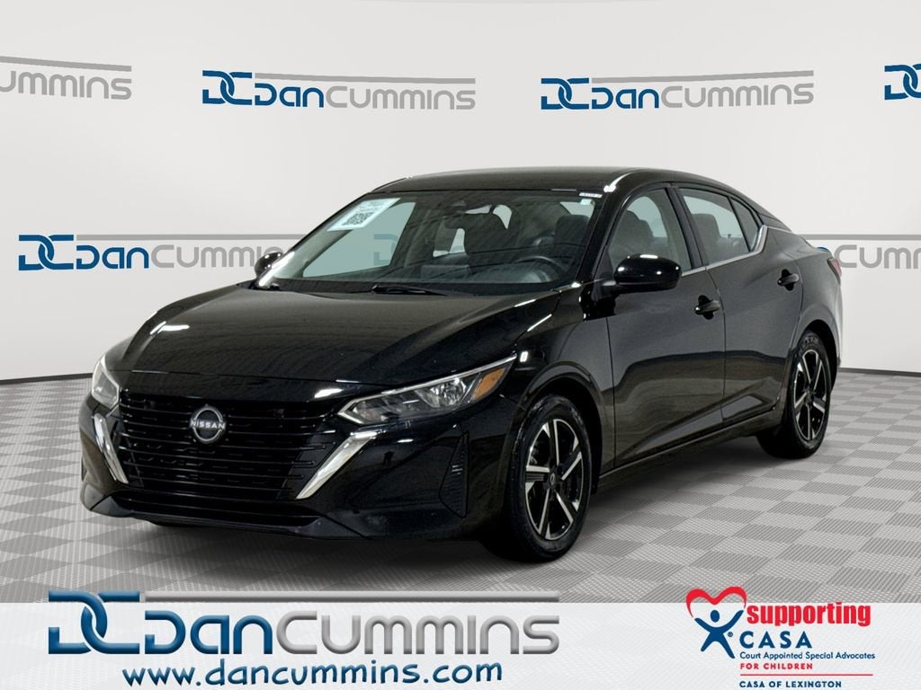 2024 Nissan Sentra SV in Black — front three-quarter view