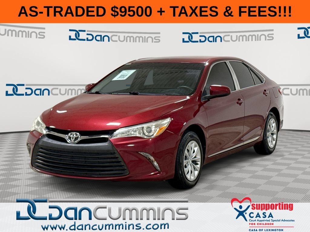 2017 Toyota Camry XLE in Red — front three-quarter view