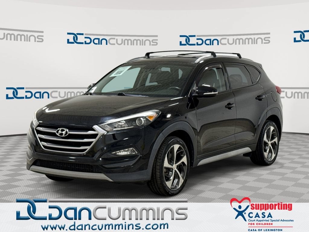2018 Hyundai Tucson Sport in Black — front three-quarter view